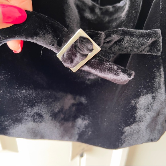 Zara Velvet Steampunk Cosplay Goth Black Halter Open Back Vest Women’s Large - Picture 5 of 15